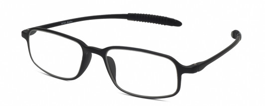 Profile View of Flexie Sport 725 Unisex Full Rim Lightweight Reading Glasses in Matte Black 51mm