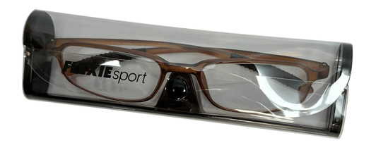 Close Up View of Flexie Sport 725 Unisex Oval Lightweight Reading Glasses Cream Soda Brown 51 mm