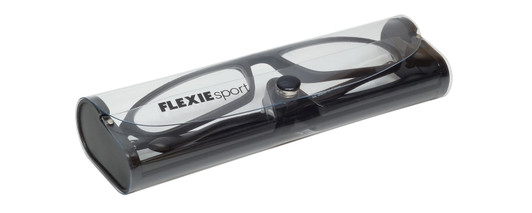 Close Up View of Flexie Sport 724 Unisex Full Rim Lightweight Reading Glasses in Matte Black 54mm