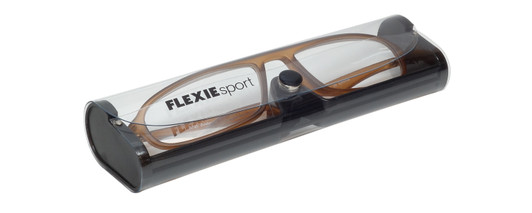 Close Up View of Flexie Sport 724 Unisex Oval Lightweight Reading Glasses Matte Smoke Brown 54 mm