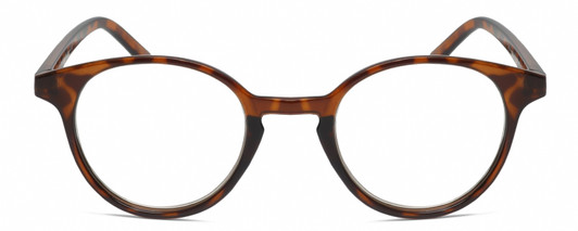 Front View of Elle EL15557R Designer Single Vision Prescription Rx Eyeglasses in Gloss Tortoise Havana Brown Spot Ladies Panthos Full Rim Acetate 49 mm
