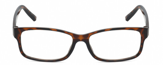 Front View of Elle EL15560R Designer Progressive Lens Prescription Rx Eyeglasses in Gloss Tortoise Havana Brown Spot Ladies Rectangular Full Rim Acetate 55 mm