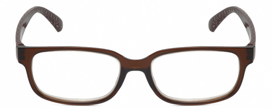 Front View of Elle EL15581R Designer Single Vision Prescription Rx Eyeglasses in Crystal Brown White Diamond Ladies Rectangular Full Rim Acetate 52 mm