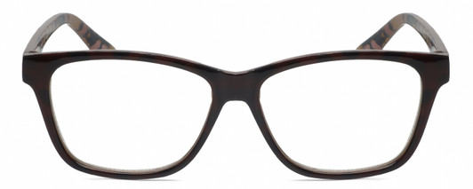 Front View of Isaac Mizrahi IM31267R Designer Single Vision Prescription Rx Eyeglasses in Brown Tortoise Spot Crystal Floral Yellow Ladies Panthos Full Rim Acetate 53 mm