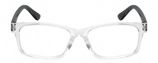 Front View of Isaac Mizrahi IM31268R Designer Bi-Focal Prescription Rx Eyeglasses in Crystal Clear Black White Polka Dot Ladies Rectangular Full Rim Acetate 51 mm