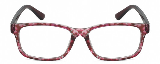 Front View of Isaac Mizrahi Women's Reading Glasses Crystal Berry Red Floral Purple Pink 51 mm