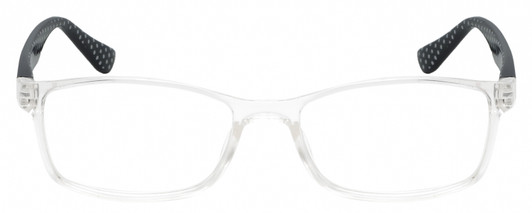 Front View of Isaac Mizrahi IM31275R Designer Bi-Focal Prescription Rx Eyeglasses in Clear Crystal Black White Polka Dot Ladies Oval Full Rim Acetate 55 mm