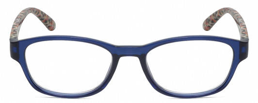 Front View of Isaac Mizrahi IM31276R Designer Bi-Focal Prescription Rx Eyeglasses in Crystal Blue Floral White Pink Yellow Ladies Oval Full Rim Acetate 51 mm