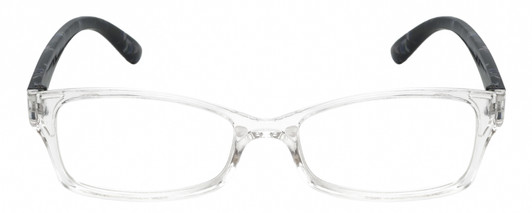 Front View of Isaac Mizrahi IM31298R Designer Bi-Focal Prescription Rx Eyeglasses in Crystal Clear Floral Blue Black Ladies Butterfly Full Rim Acetate 51 mm