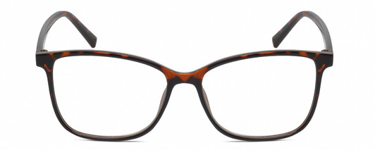 Front View of Isaac Mizrahi IM31322R Designer Single Vision Prescription Rx Eyeglasses in Crystal Tortoise Havana Brown Gold Ladies Square Full Rim Acetate 54 mm