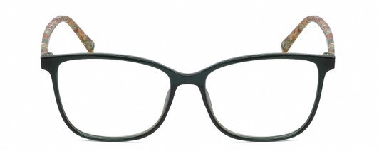 Front View of Isaac Mizrahi IM31322R Designer Progressive Lens Prescription Rx Eyeglasses in Green Floral Yellow Red Ladies Square Full Rim Acetate 54 mm