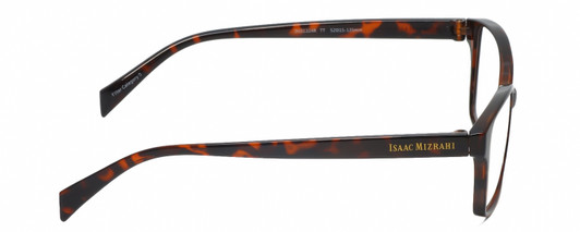 Side View of Isaac Mizrahi IM31324R Designer Progressive Lens Blue Light Blocking Eyeglasses in Crystal Tortoise Havana Brown Gold Spot Ladies Cat Eye Full Rim Acetate 52 mm