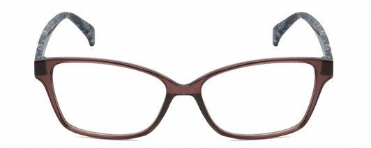 Front View of Isaac Mizrahi IM31324R Designer Progressive Lens Prescription Rx Eyeglasses in Rose Pink Crystal Floral Blue Ladies Cat Eye Full Rim Acetate 52 mm