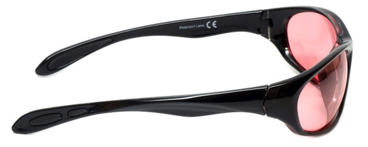 Side View of Calabria FL-41 Pink Tint Glasses Light Sensitive In/Outdoor Migraine Sunglasses FL41 Fluorescent Polarized/Non-Polar