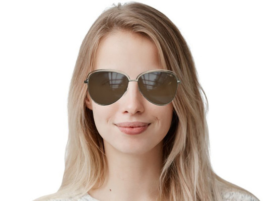 Side View of Polaroid 4103/S Women's Sunglasses in Gold Tortoise Havana/Polarized Brown 58 mm