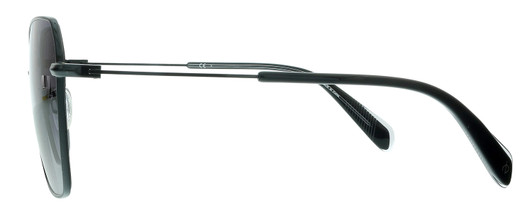 Side View of Rag&Bone 1034 Unisex Hexagonal Designer Sunglasses Black/Dark Grey Gradient 58mm