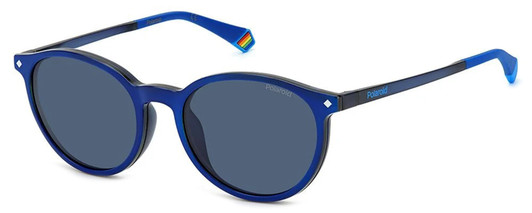 Side View of Polaroid PLD-6137/CS Unisex Round Designer Reading Glasses Navy Royal Blue 52 mm