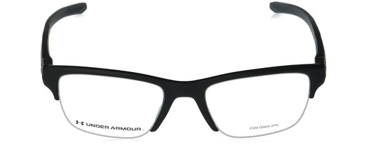 Front View of Under Armour UA-5001/G Men's Semi-Rimless Reading Glasses Black Slate Grey 53 mm