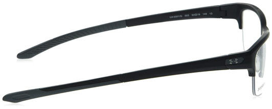 Side View of Under Armour UA-5001/G Men's Semi-Rimless Reading Glasses Black Slate Grey 53 mm