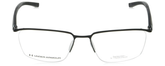 Front View of Under Armour UA-5002/G Mens Rimless Reading Glasses in Ruthenium Black Grey 57mm
