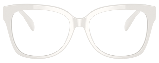 Front View of Michael Kors MK4091 Designer Progressive Lens Prescription Rx Eyeglasses in Gloss White Ladies Cat Eye Full Rim Acetate 52 mm