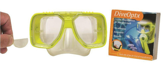 Optx 20/20 Hydrotac Dive Optx Stick On Bifocal Scuba Diving Mask Magnify Lenses