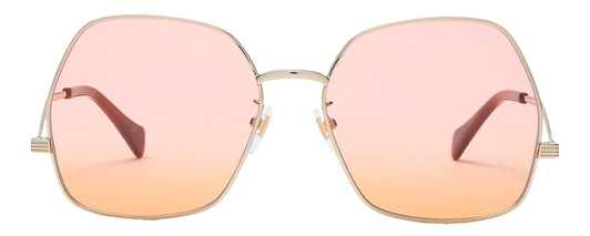Front View of GUCCI GG0972S-003 Women Designer Sunglasses Gold Brown Tortoise Havana/Pink 60mm