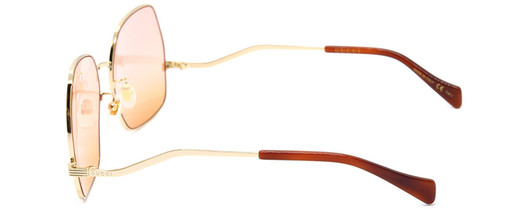 Side View of GUCCI GG0972S-003 Women Designer Sunglasses Gold Brown Tortoise Havana/Pink 60mm