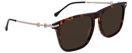 Profile View of GUCCI GG0915S-002 Women's Designer Sunglasses Tortoise Havana Silver/Brown 55 mm