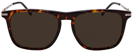 Front View of GUCCI GG0915S-002 Women's Designer Sunglasses Tortoise Havana Silver/Brown 55 mm