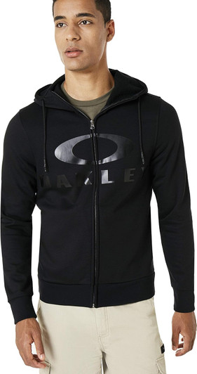 Primary image of Oakley Men's Bark Fz Zip Hoodie Sweatshirt Blackout Black Large LG L Poly/Cotton