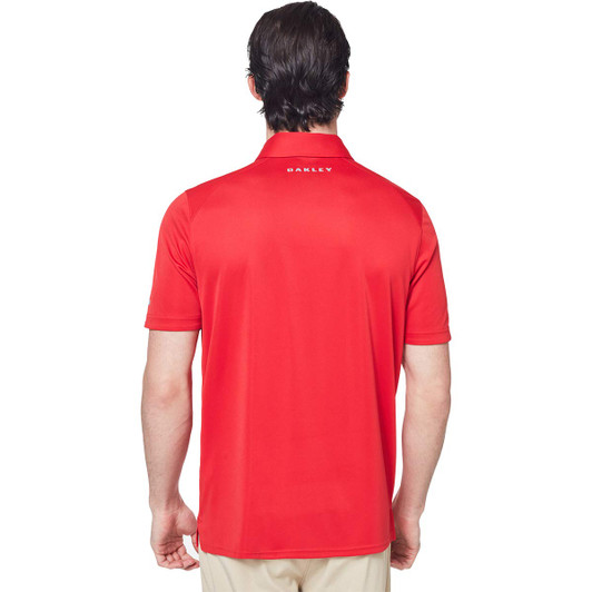 Lifestyle image 1 of Oakley Men's Divisional Polo Shirt 2.0, Poppy Red, Extra XL X-Large White Ridge