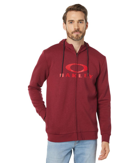 Primary image of Oakley Men's 2.0 Bark Full Zip Hoodie in Iron Red Zipper Logo XS Extra X-Small
