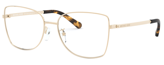 Profile View of Michael Kors MK3035 Womens Designer Reading Glasses in Gold Tortoise Havana 54mm
