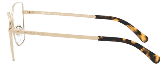 Side View of Michael Kors MK3035 Womens Designer Reading Glasses in Gold Tortoise Havana 54mm
