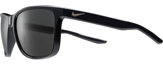 Profile View of NIKE Essent-Endvor-EV1122-001 Unisex Designer Sunglasses Black Silver/Grey 57 mm
