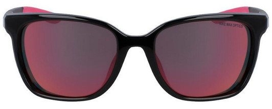 Front View of NIKE Sentiment-CT7878-010 Women's Sunglasses Black Rose Gold/Mercury Mirror 56mm