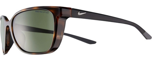 Profile View of NIKE Sentiment-220 Women Square Sunglasses Brown Tortoise Havana Black/Grey 56mm