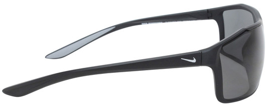 Side View of NIKE Windstorm-P-CW4671-010 Men's Designer Sunglasses Black/Polarized Grey 65 mm