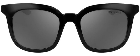 Front View of NIKE Myriad-P-CW4720-010 Women's Sunglasses in Black Silver/Polarized Grey 52 mm