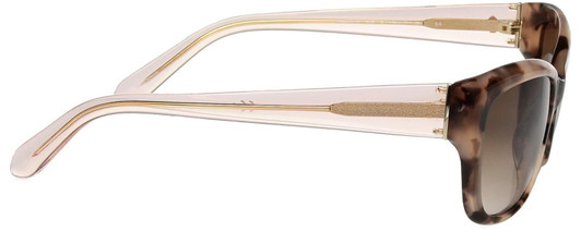 Side View of Kate Spade JOHANNA Cat Eye Sunglasses Tortoise Pink Crystal/Brown Gradient 53 mm