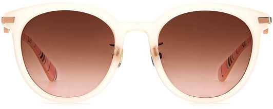 Front View of Kate Spade KEESEY Cat Eye Sunglasses Blush Crystal Rose Gold/Pink Gradient 53 mm