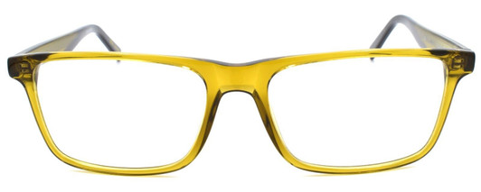 Front View of John Varvatos V374 Designer Progressive Lens Prescription Rx Eyeglasses in Olive Green Crystal Brown Tortoise Havana Fade Unisex Rectangular Full Rim Acetate 55 mm