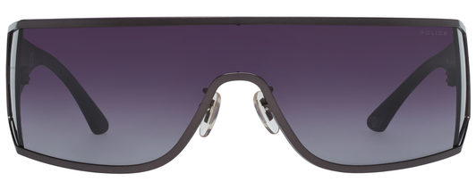 Front View of Police SPL892 Unisex Rimless Sunglasses Black Gunmetal/Smoke Grey Gradient 99 mm