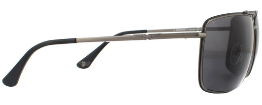 Side View of Police SPL965 Unisex Aviator Designer Sunglasses Gunmetal Matte Black/Grey 63 mm
