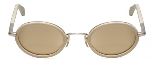 Front View of Police SPLA21 Womens Sunglasses in Cream White Glitter Gold/Champagne Brown 47mm