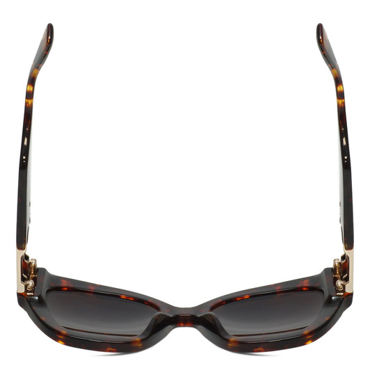 Top View of Furla SFU596-0714 Cat Eye Sunglasses Tortoise Havana & Black/Brown Gradient 52mm