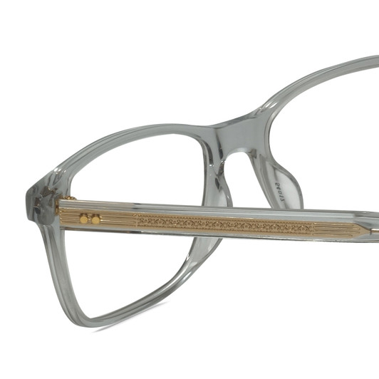 Close Up View of Lozza VL4292-06S8 Unisex Designer Reading Glasses Transparent Grey Crystal 54 mm