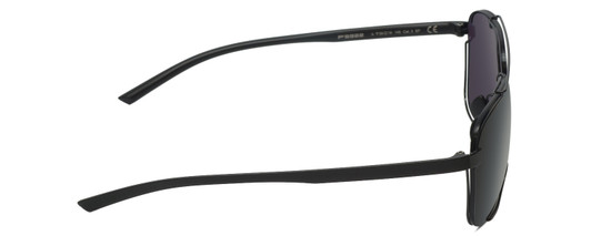 Side View of Porsche Design P8922-A Mens Aviator Designer Sunglasses in Shiny Black/Grey 59mm