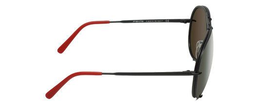 Side View of Porsche Design P8478-R Unisex Aviator Sunglass Black/Polarized Green Mirror 63mm
